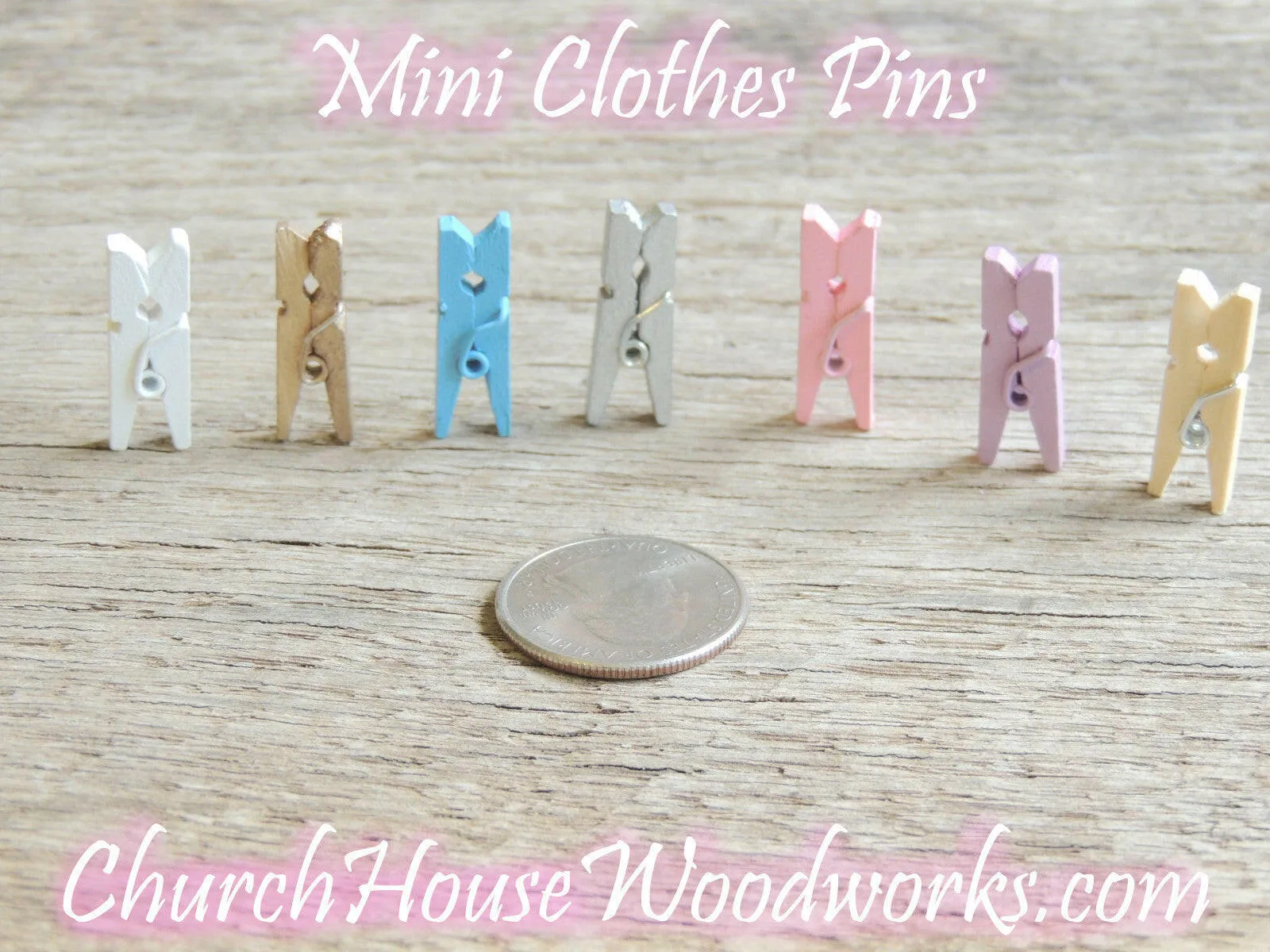 100 QTY Mini Gold Clothespins