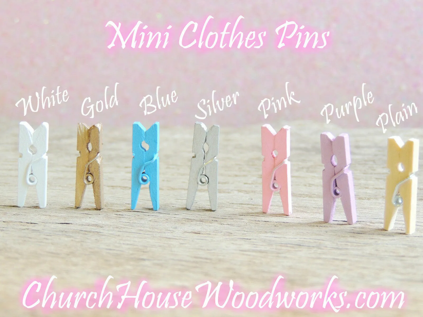 100 QTY Mini Gold Clothespins