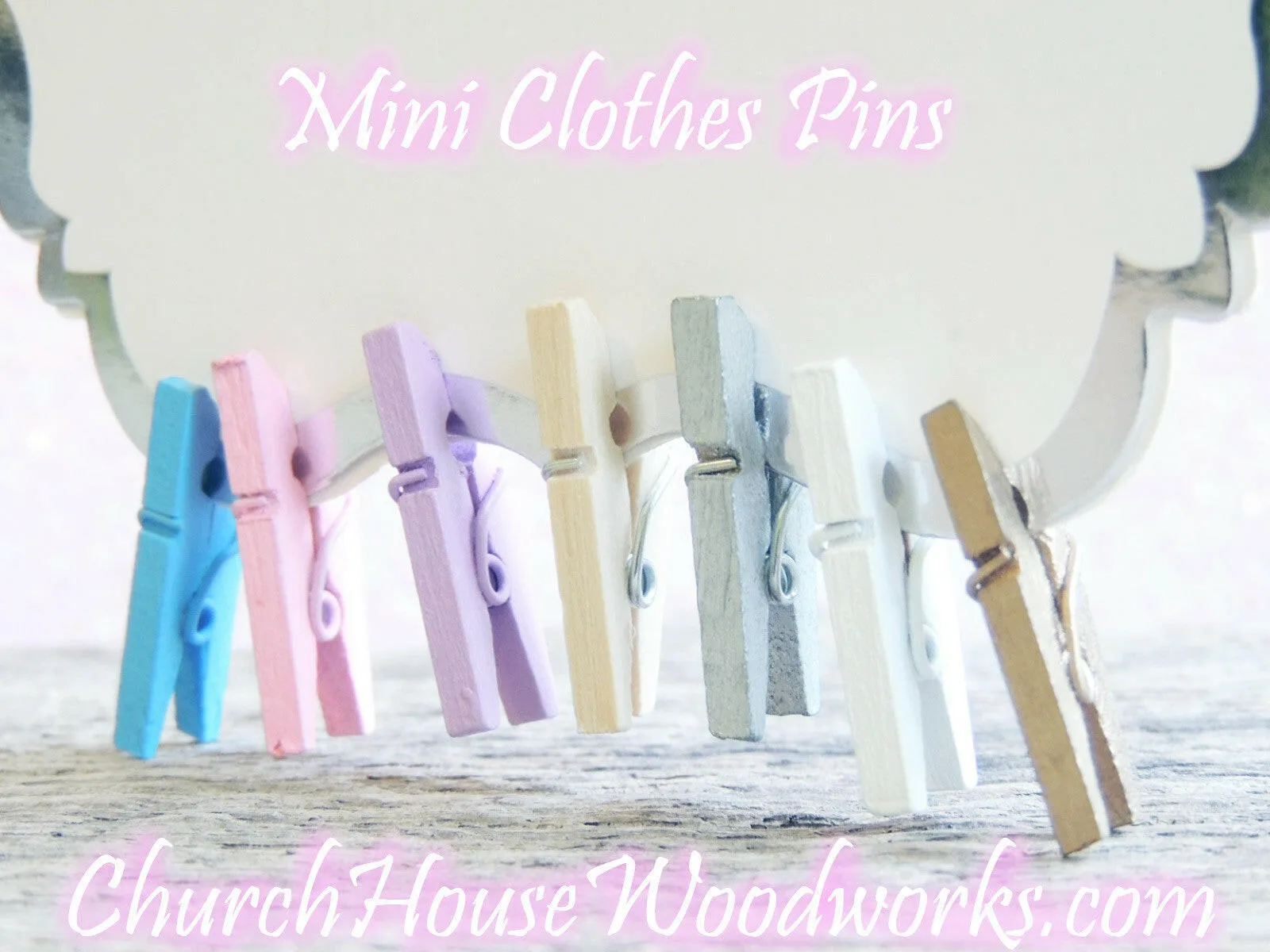 100 QTY Mini Gold Clothespins