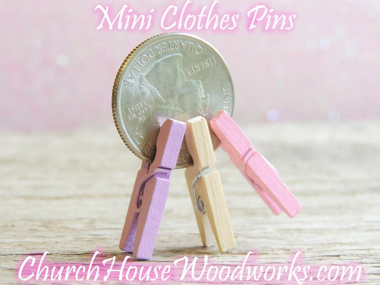 100 QTY Mini Gold Clothespins