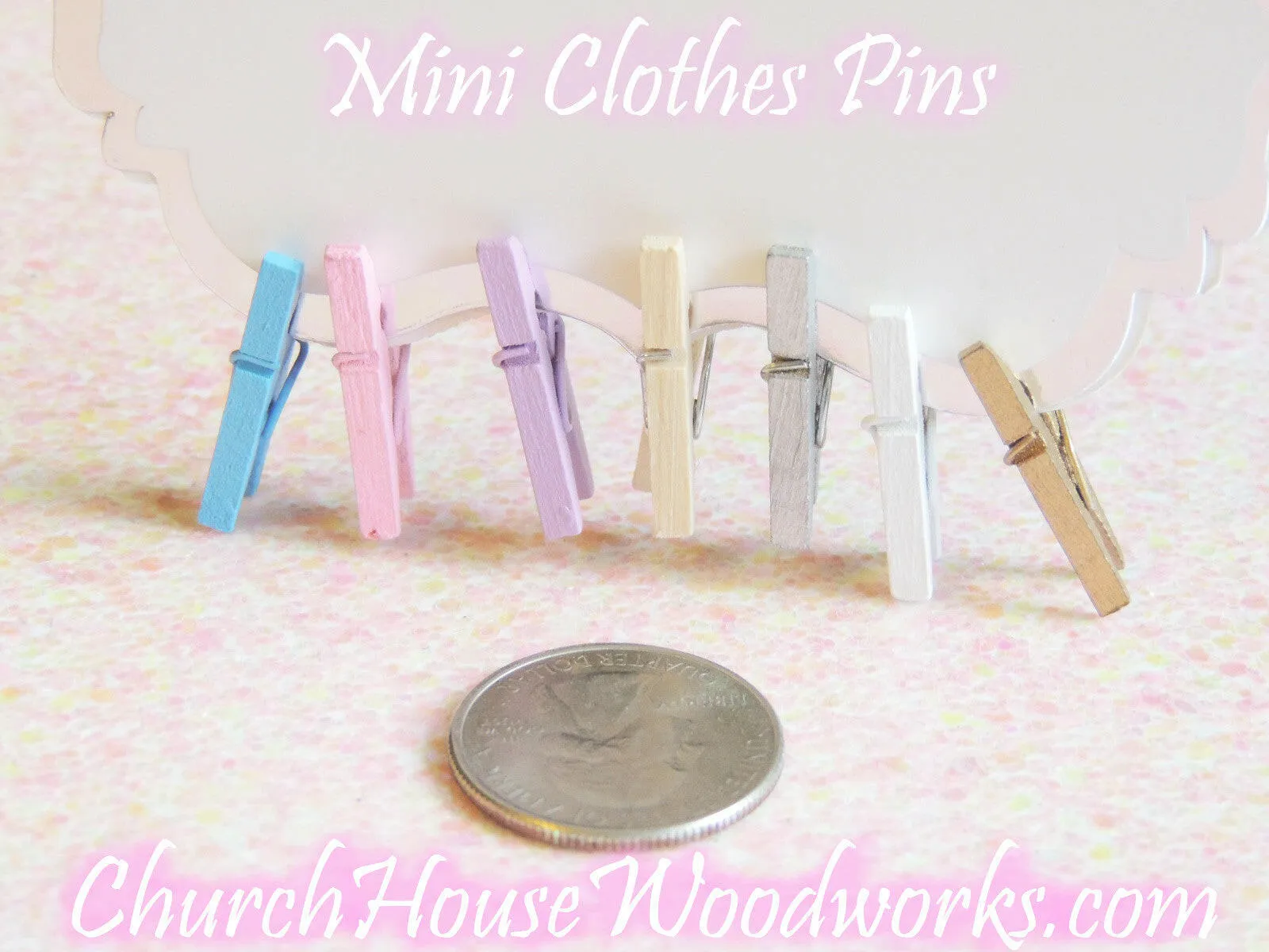 100 QTY Mini Gold Clothespins