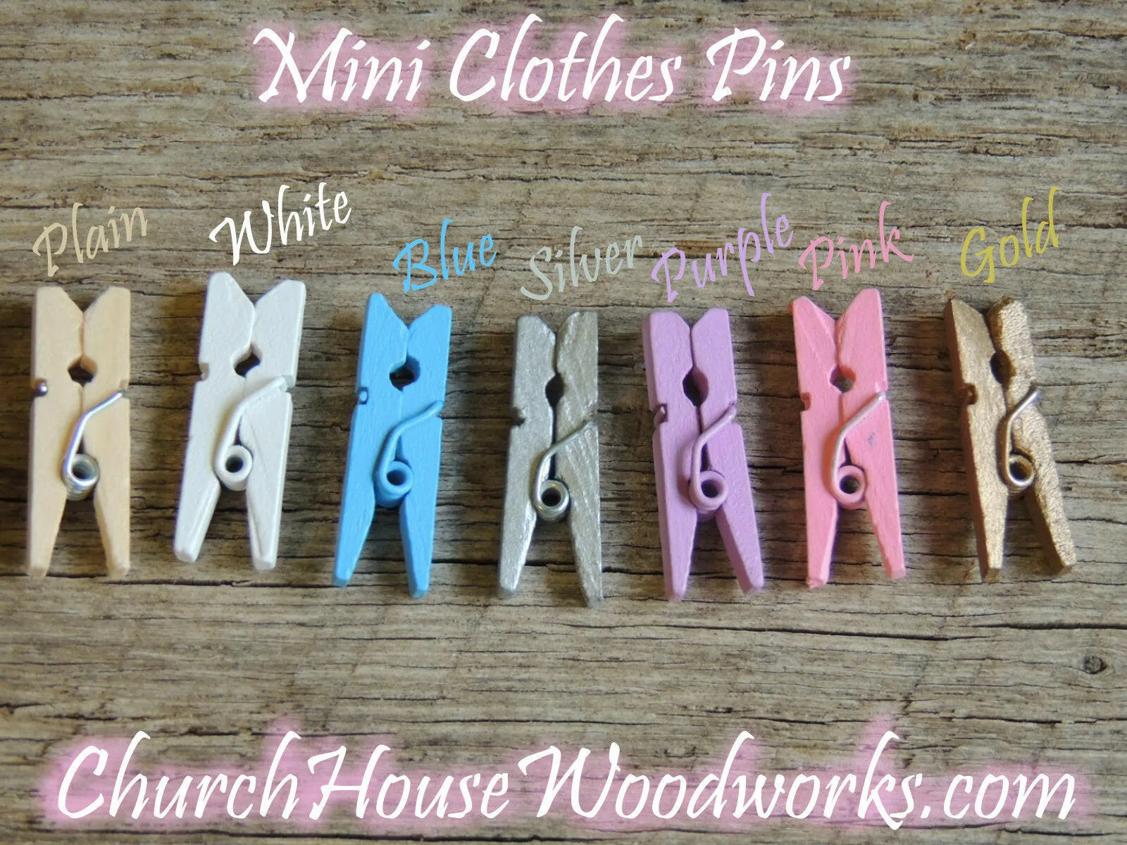 100 QTY Mini Gold Clothespins