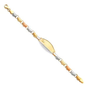 14k Gold Stampato Heart ID Bracelets and Charms