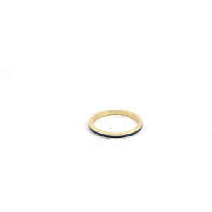 18k Yellow Gold Blue Enamel Ring 2 Gram Size 5.5