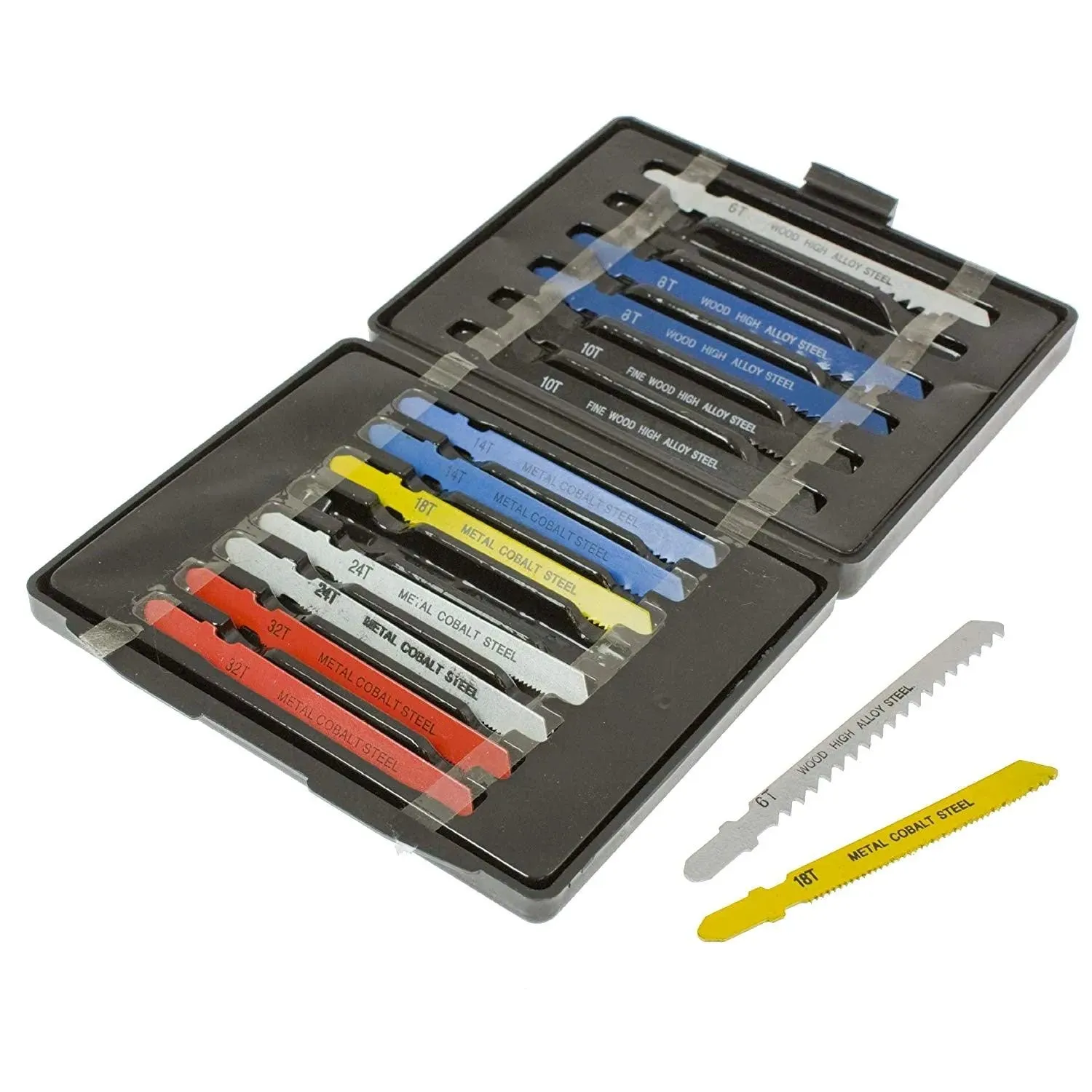 18V Cordless Jigsaw   15pc Blades 2Ah Li-ion Battery Fast Charger Variable Speed