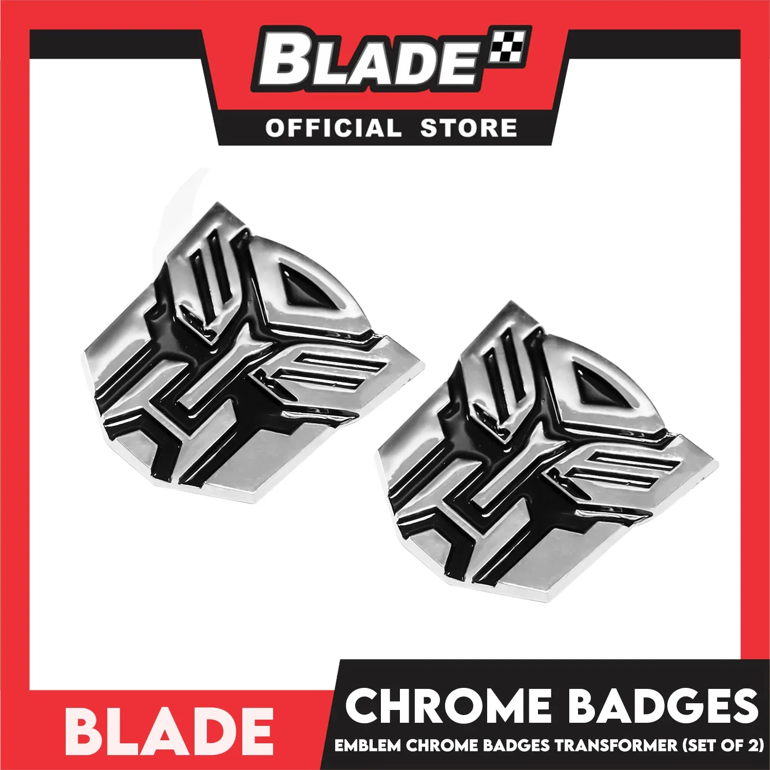 2pcs Auto Car Emblem Logo Chrome Badge Sticker Decals with 3M Adhesive 3cm BDT-044/043 (Transformer)