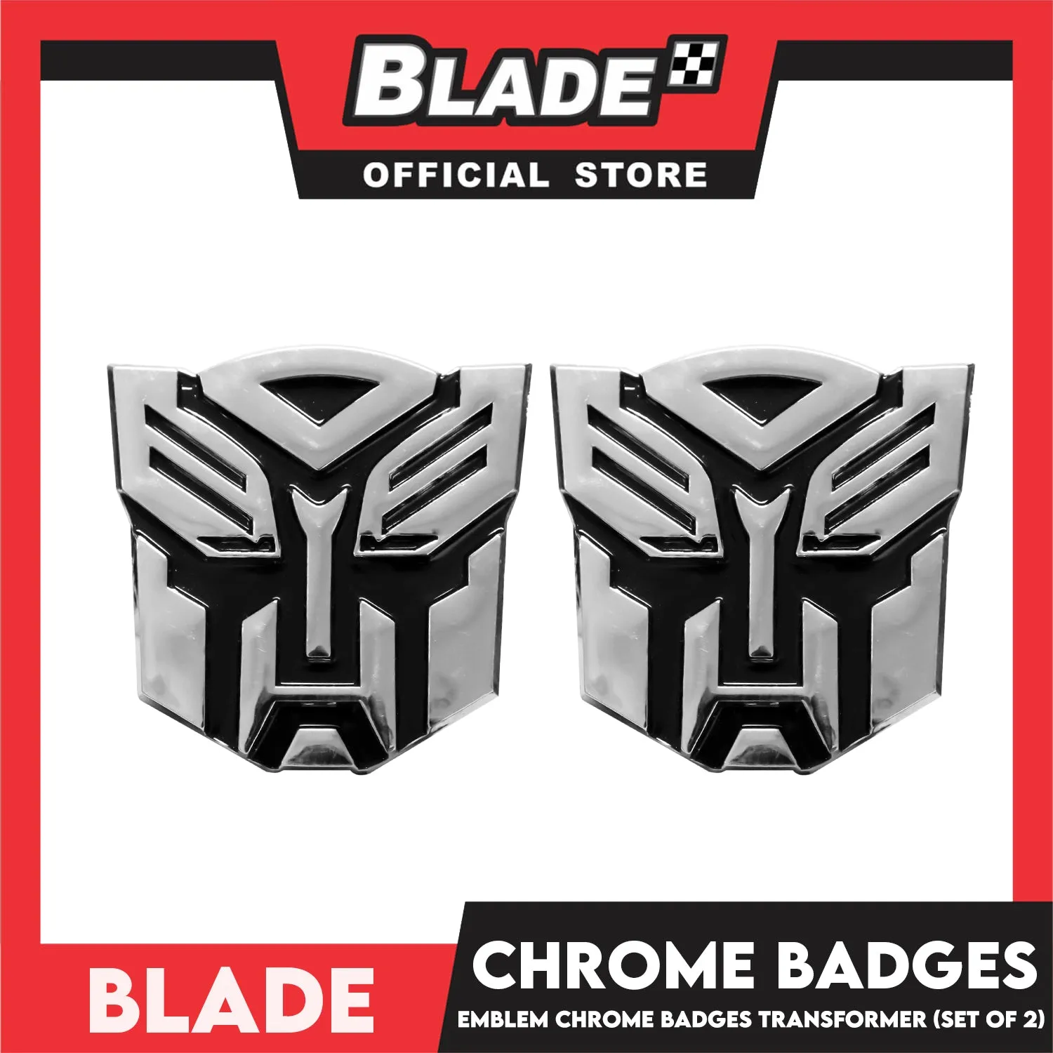 2pcs Auto Car Emblem Logo Chrome Badge Sticker Decals with 3M Adhesive 3cm BDT-044/043 (Transformer)