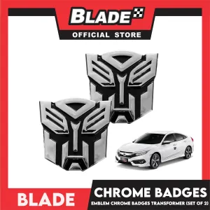 2pcs Auto Car Emblem Logo Chrome Badge Sticker Decals with 3M Adhesive 3cm BDT-044/043 (Transformer)