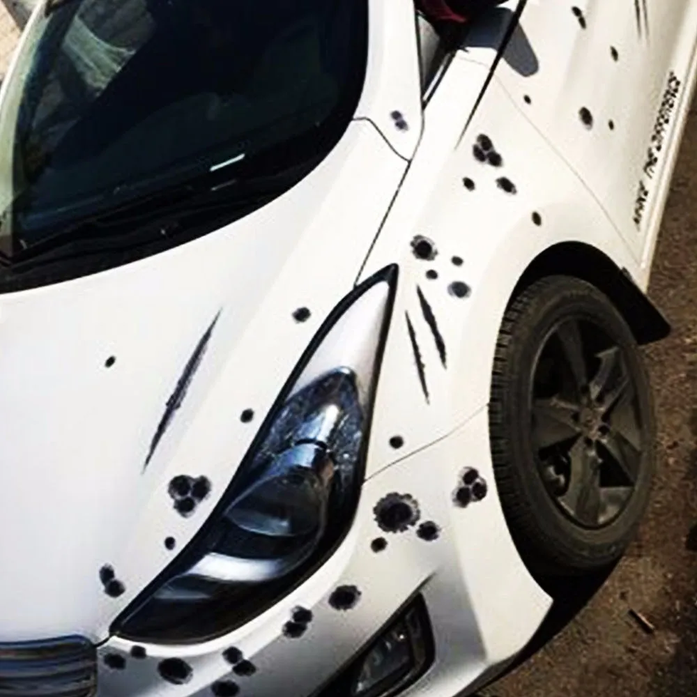 4pcs 3D Bullet Hole Realistic Stickers