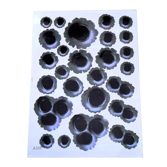 4pcs 3D Bullet Hole Realistic Stickers