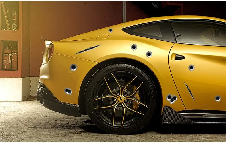 4pcs 3D Bullet Hole Realistic Stickers