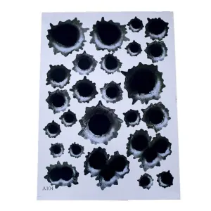 4pcs 3D Bullet Hole Realistic Stickers