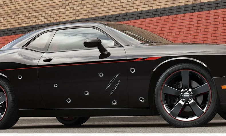 4pcs 3D Bullet Hole Realistic Stickers