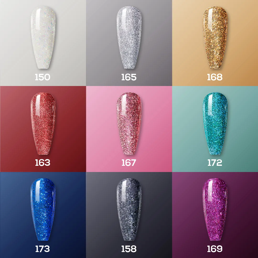 9 LDS Holiday Healthy Gel Nail Polish Collection - KEEP IT PLAYFUL - 150; 158; 163; 165; 167; 168; 169; 172; 173