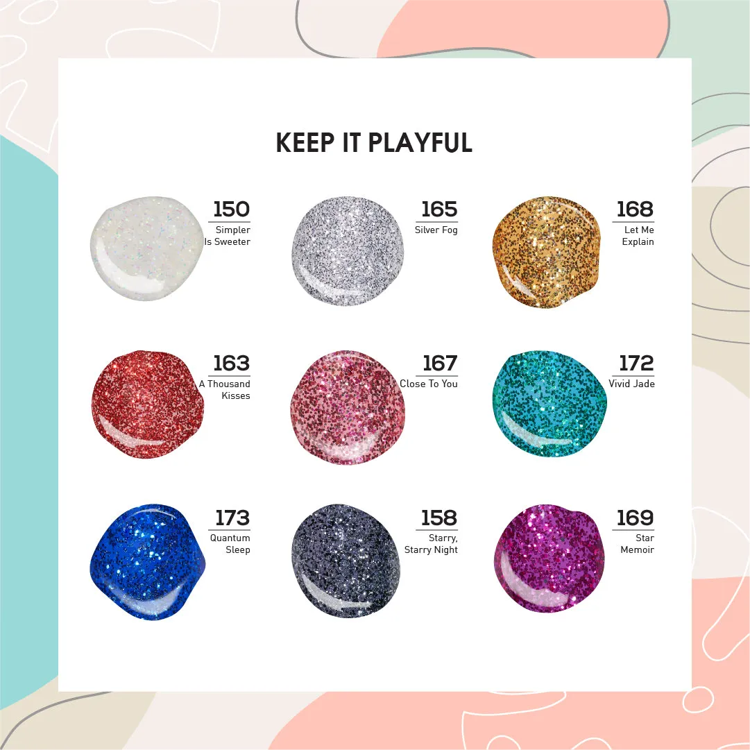 9 LDS Holiday Healthy Gel Nail Polish Collection - KEEP IT PLAYFUL - 150; 158; 163; 165; 167; 168; 169; 172; 173