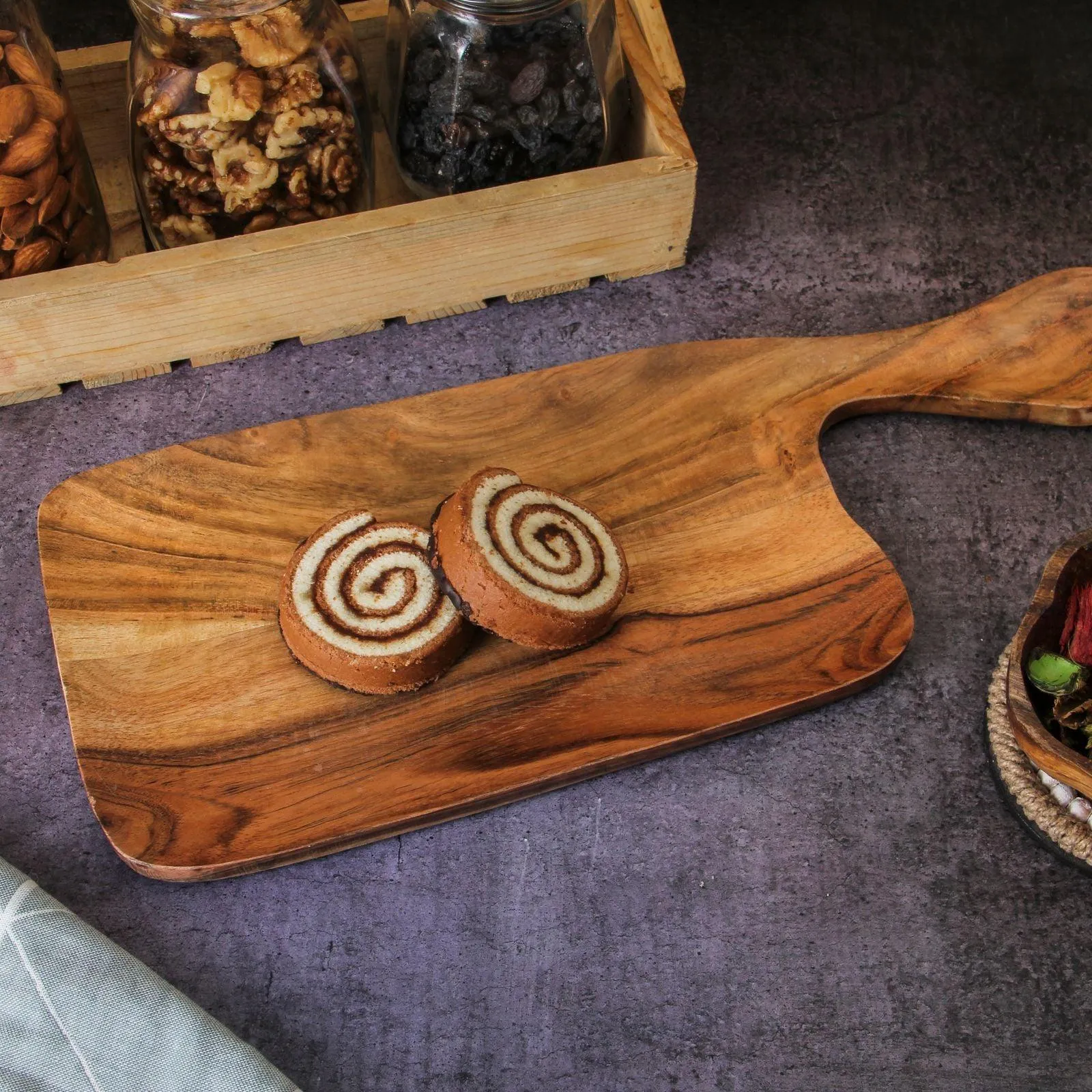 Acacia Wood Serving Board With Handle
