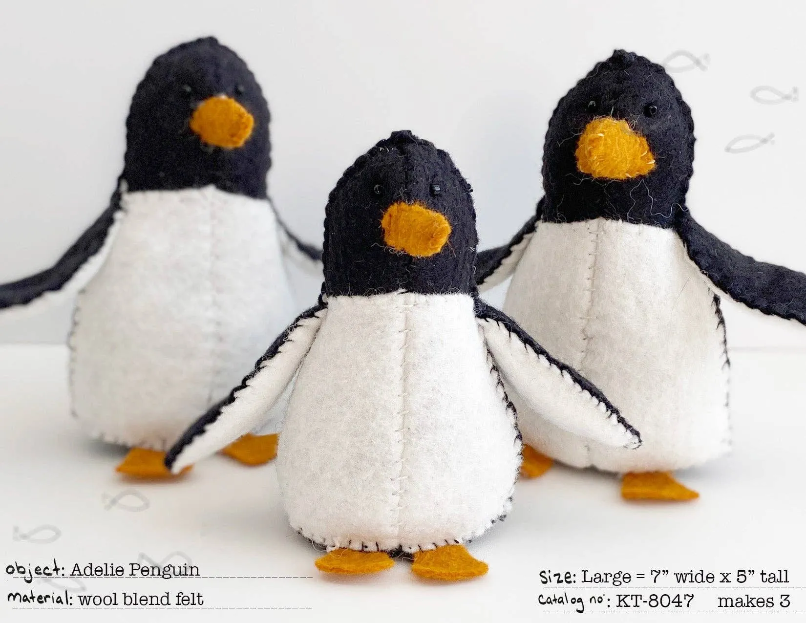 Adelie Penguins Felt Sewing Kit