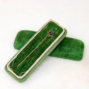 Adorable Wee Spider Stick Pin with Garnet & Sapphire
