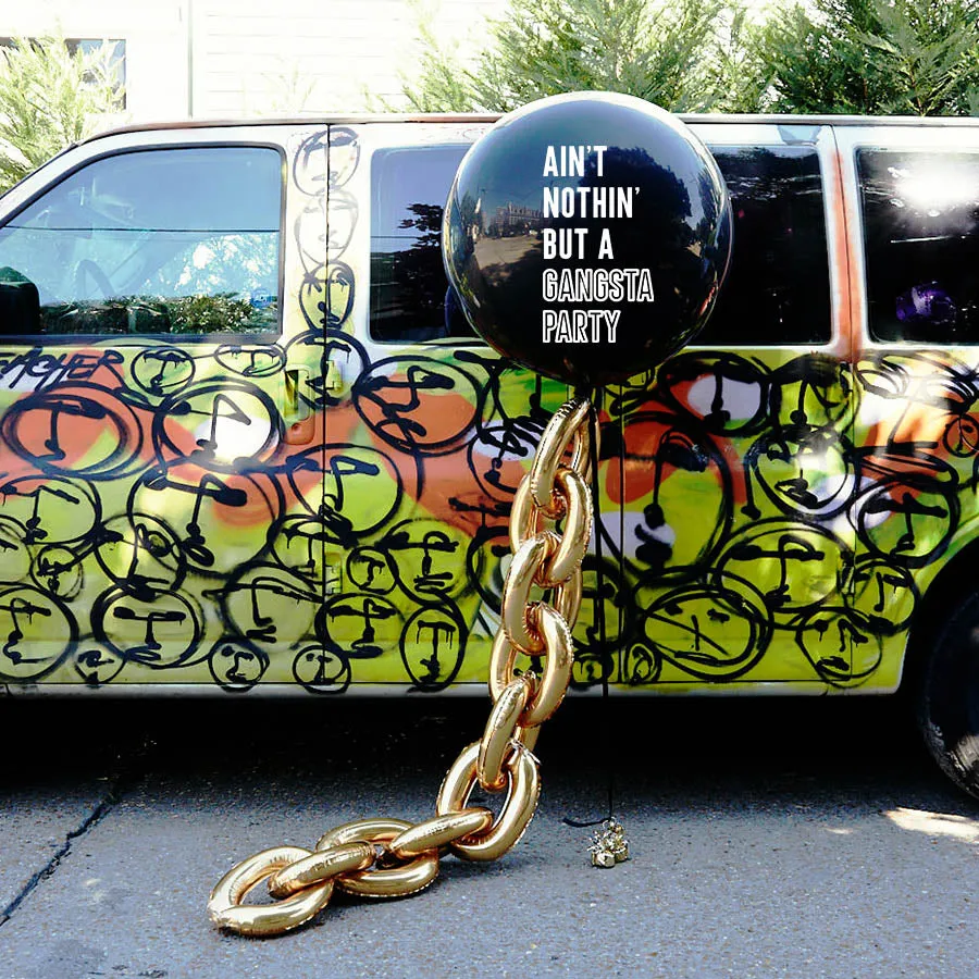 Ain’t Nothin but a Gangster Party Gold Chain Tassel Jumbo Balloon Kit