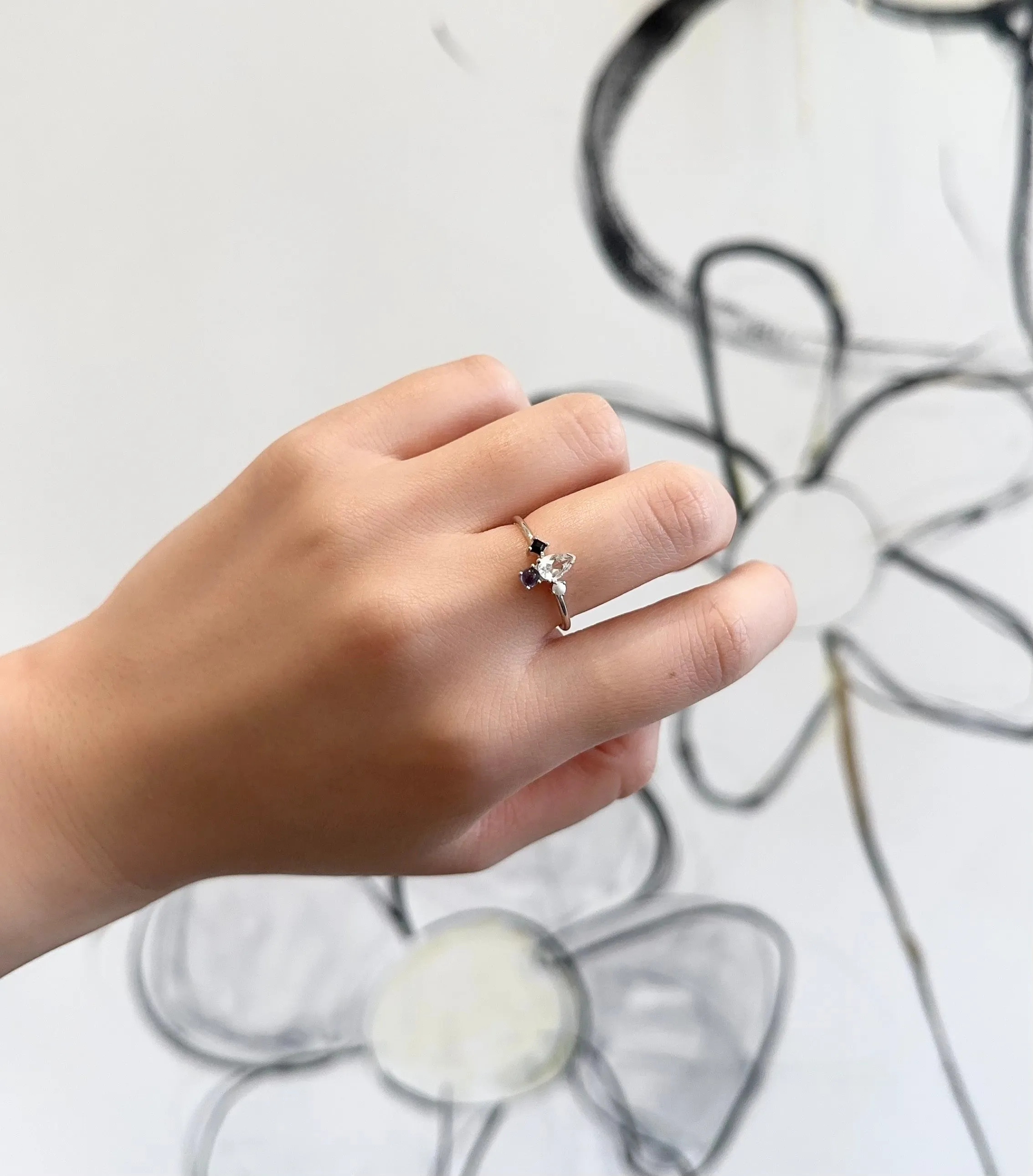 Amare Wear White Topaz Multi-Stone Paradise Ring