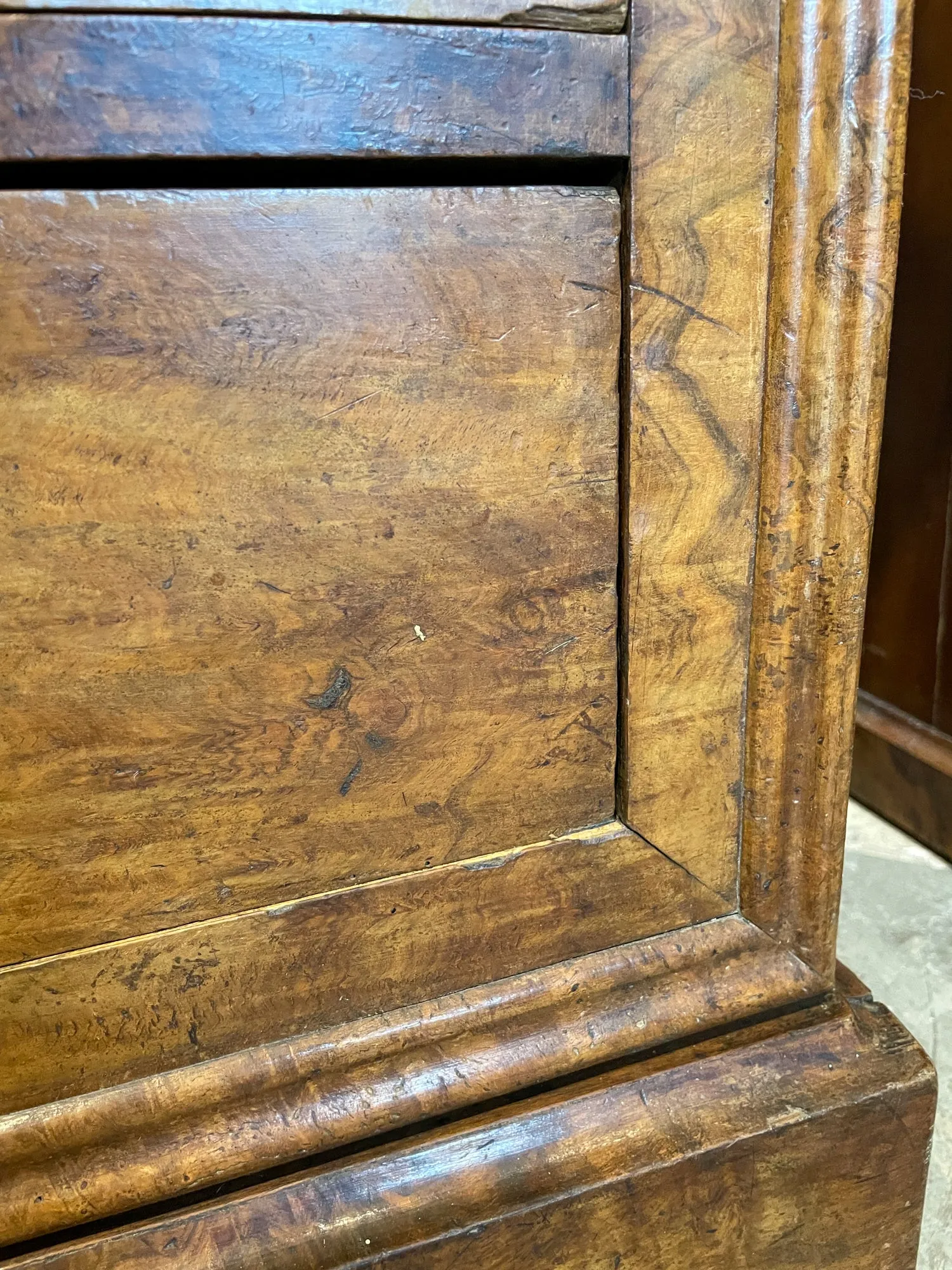 Antique French Louis Philippe Five-Drawer Chest with Belgian Marble Top