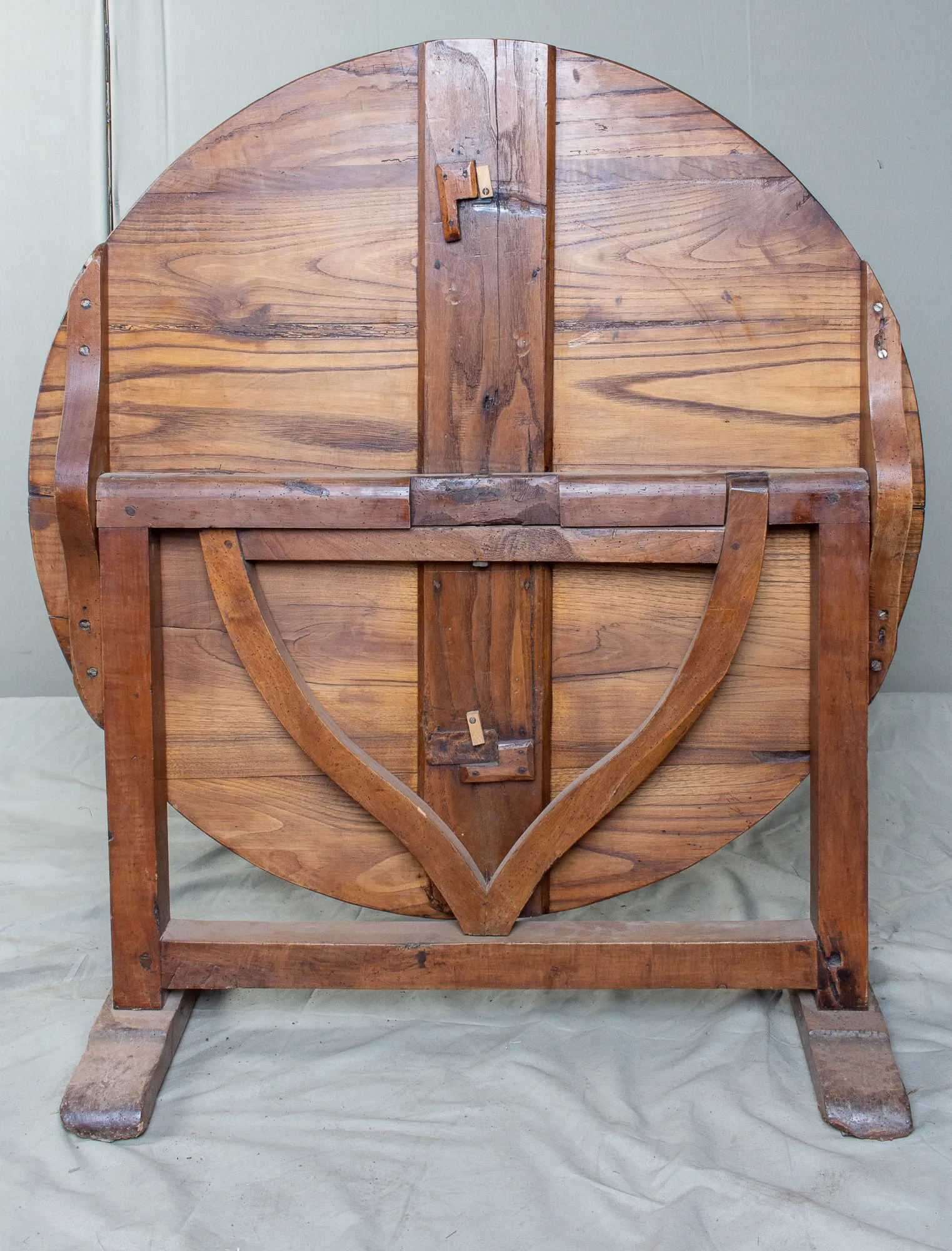 Antique French "Vendage" Vineyard Harvest Tilt-Top Table