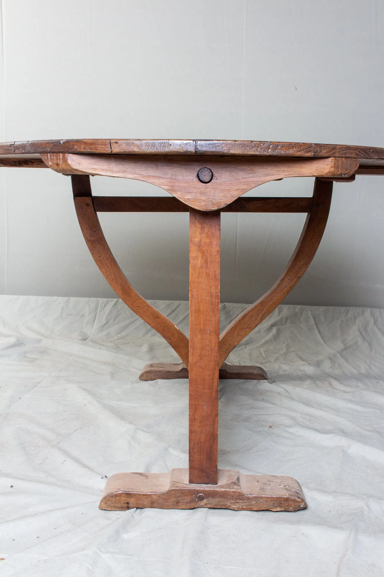 Antique French "Vendage" Vineyard Harvest Tilt-Top Table