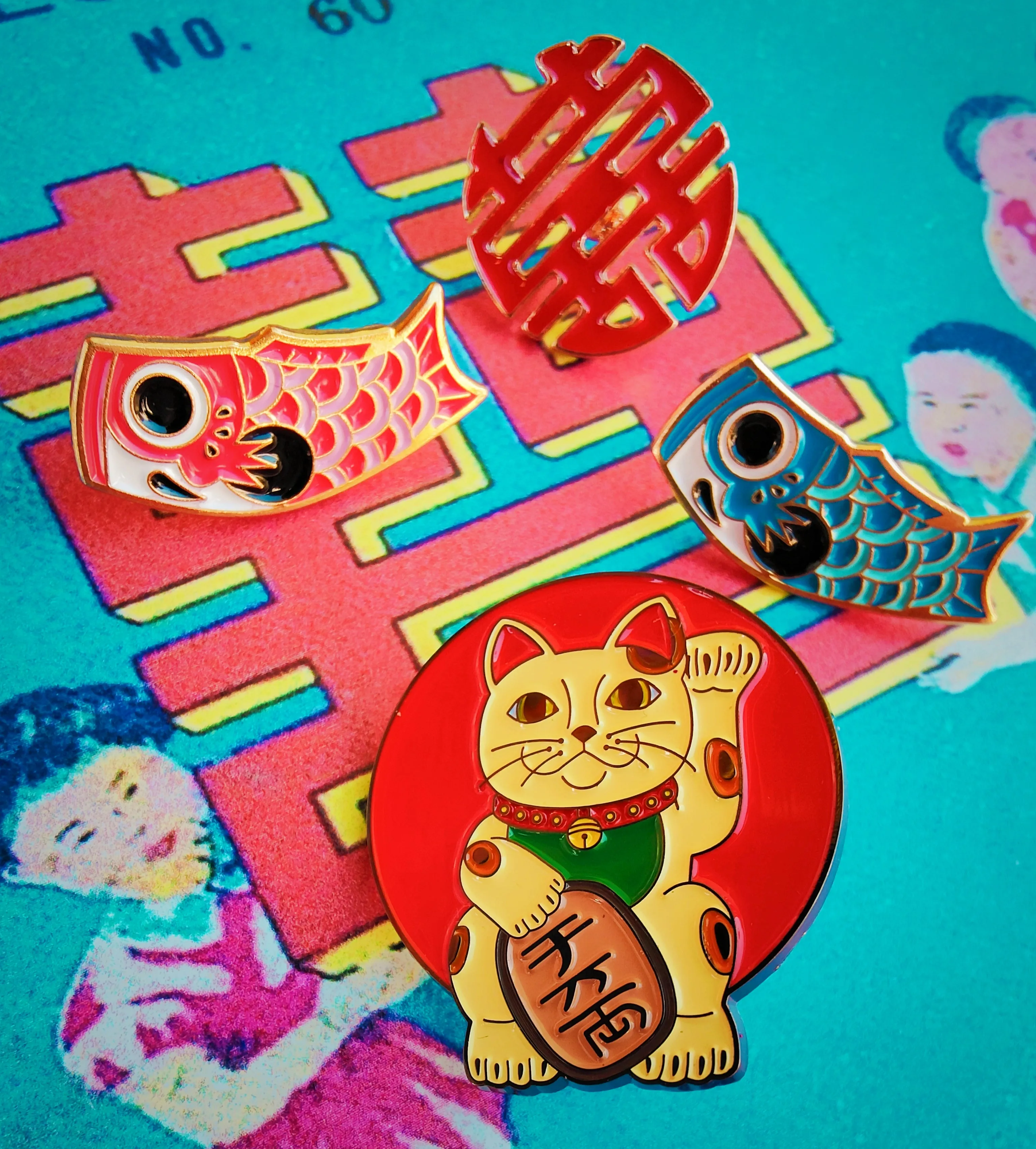 Asian kitsch pins