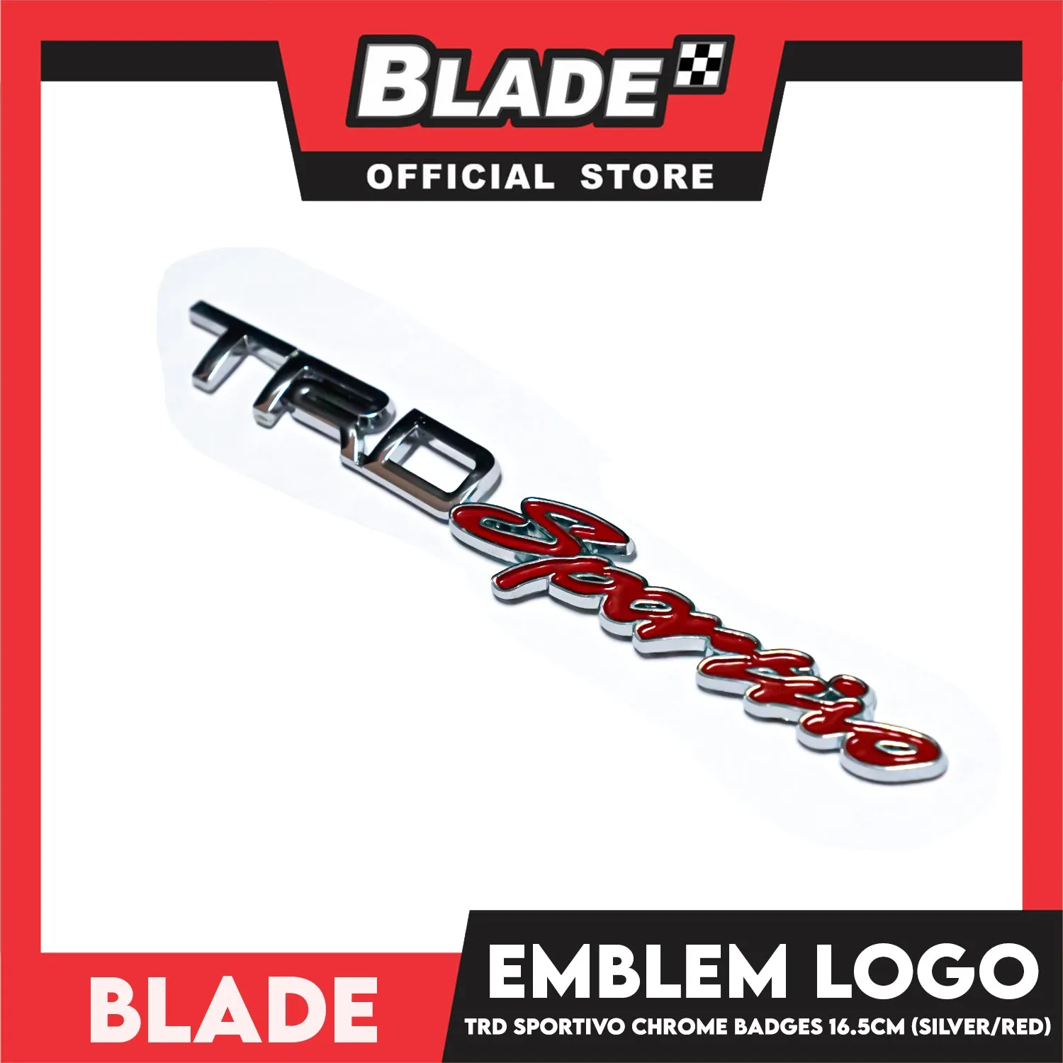 Auto Car Emblem Logo Chrome Badge Sticker Decals with 3M Adhesive 16.5cm (TRD Sportivo)