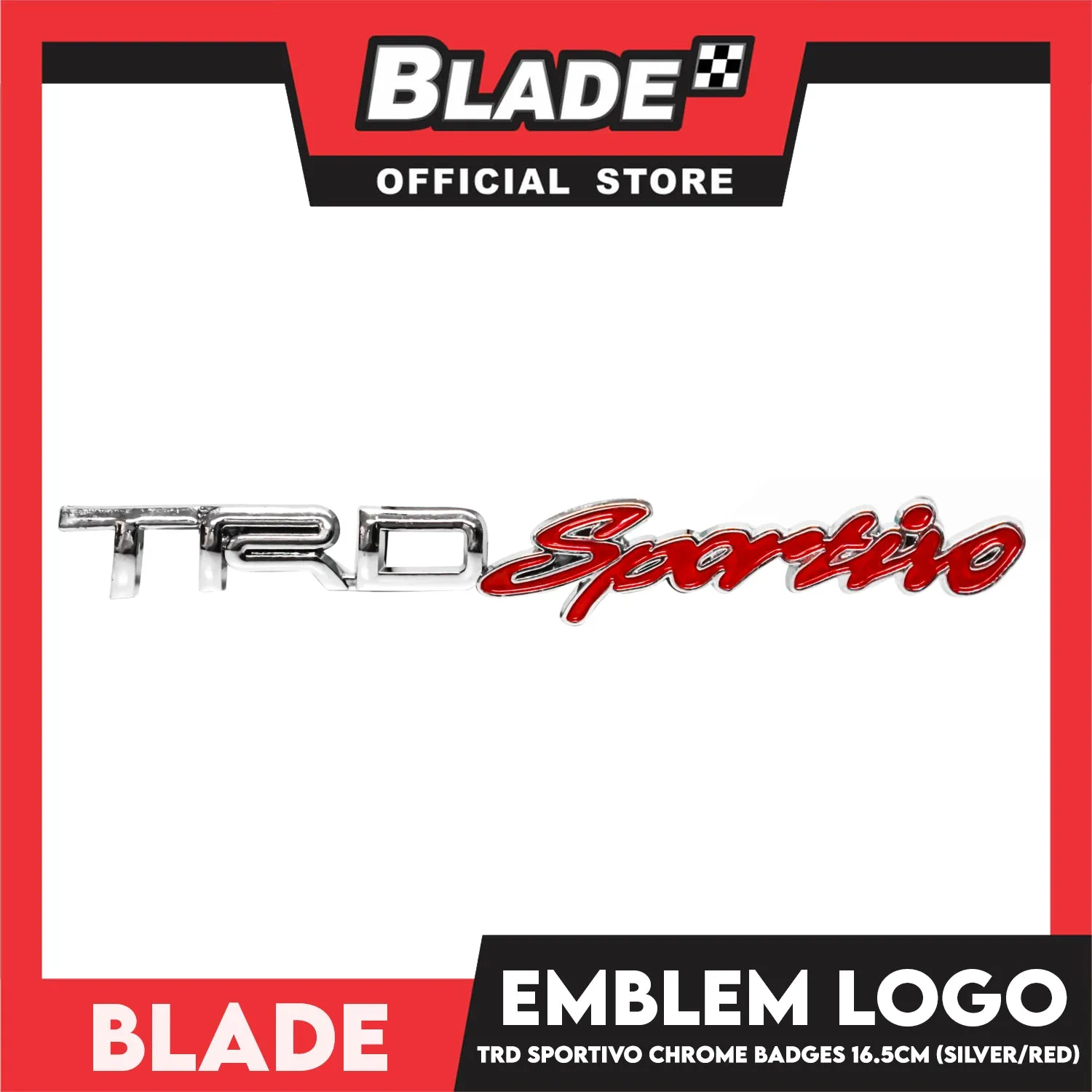 Auto Car Emblem Logo Chrome Badge Sticker Decals with 3M Adhesive 16.5cm (TRD Sportivo)