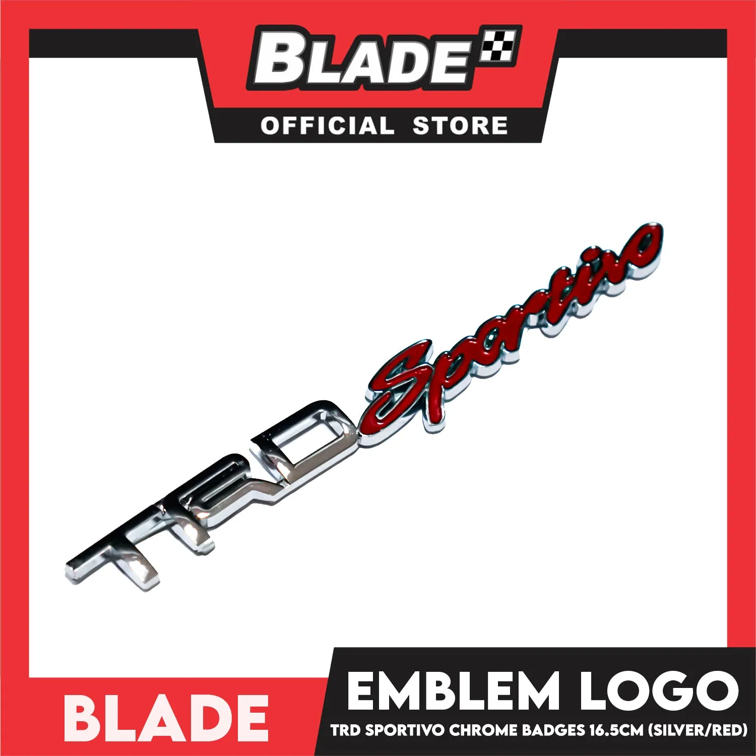 Auto Car Emblem Logo Chrome Badge Sticker Decals with 3M Adhesive 16.5cm (TRD Sportivo)