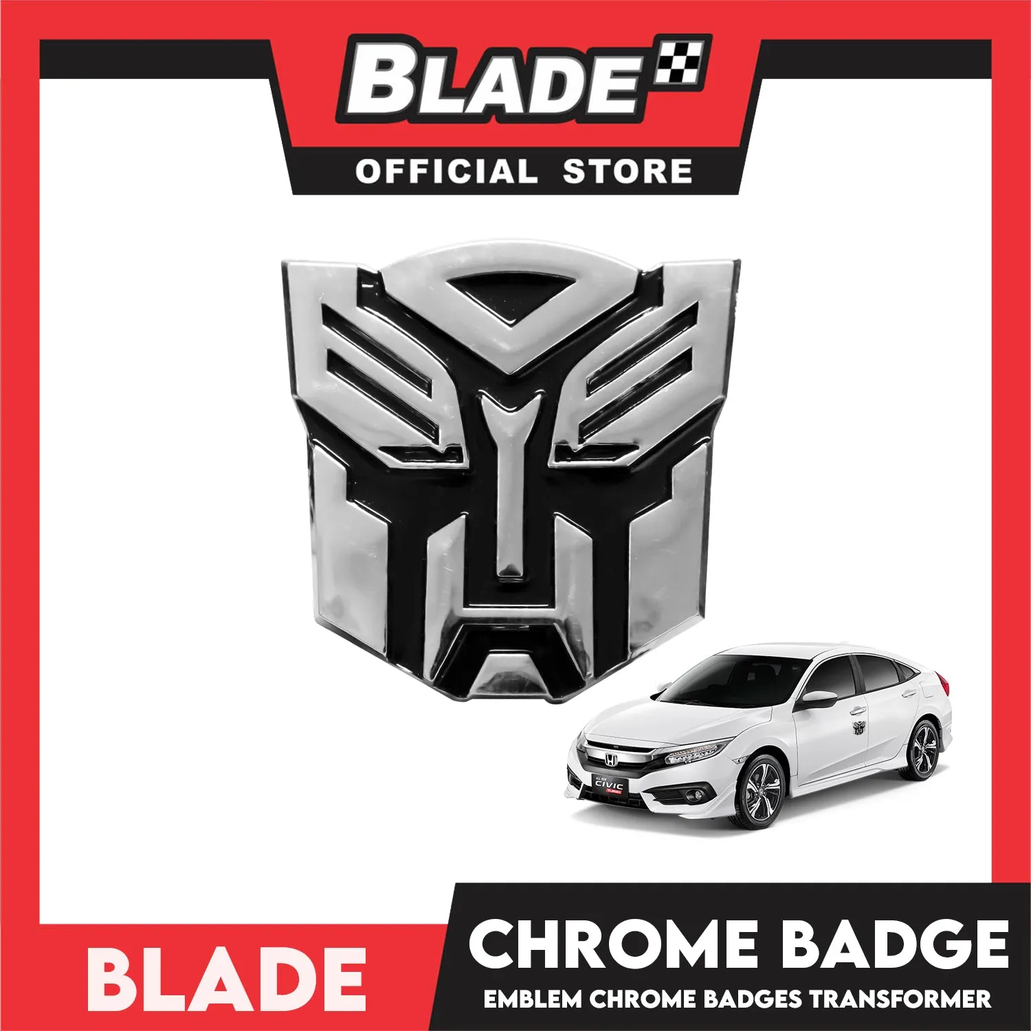 Auto Car Emblem Logo Chrome Badge Sticker Decals with 3M Adhesive 7cm BDT-048/049 (Transformer)