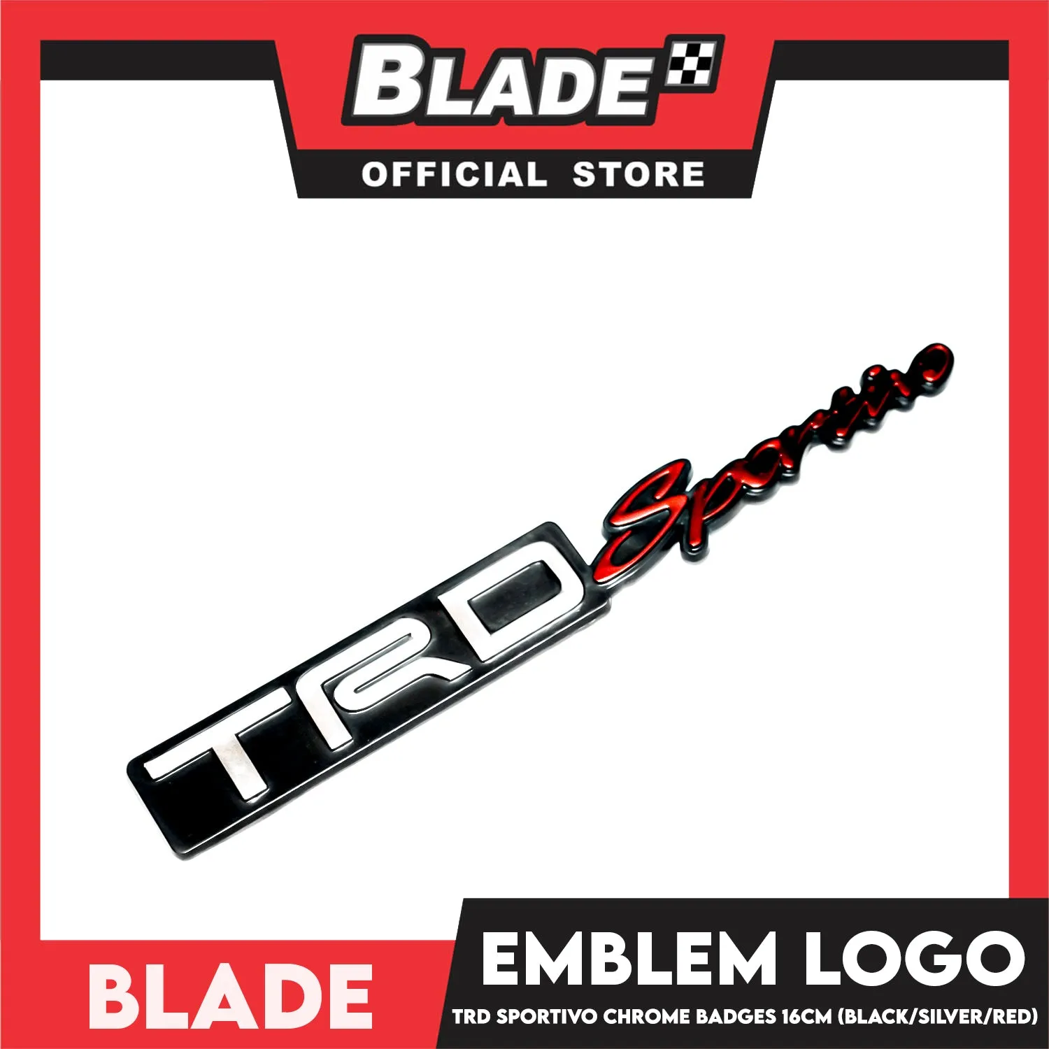 Auto Car Emblem Logo Chrome Badge Sticker Decals with 3M Adhesive for Tacoma Tundra Truck Pickup SUV Sedan 16cm BDT-301 (TRD Sportivo)