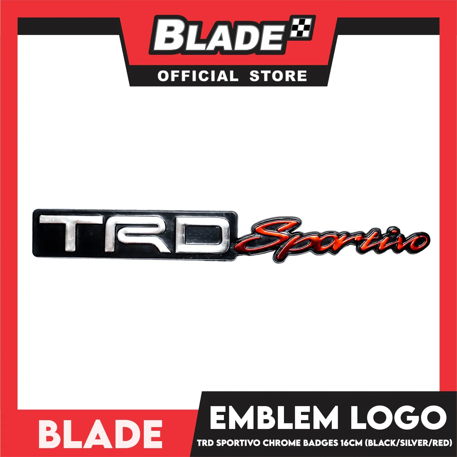 Auto Car Emblem Logo Chrome Badge Sticker Decals with 3M Adhesive for Tacoma Tundra Truck Pickup SUV Sedan 16cm BDT-301 (TRD Sportivo)
