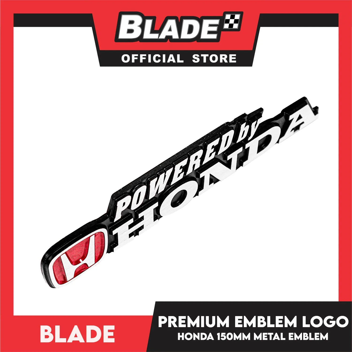 Auto Car Emblem Premium Logo Badge Sticker Decals for Honda Civic CRV Jazz (Powered by Honda Logo) Metal Emblem