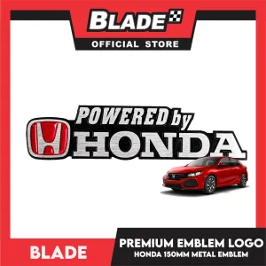 Auto Car Emblem Premium Logo Badge Sticker Decals for Honda Civic CRV Jazz (Powered by Honda Logo) Metal Emblem