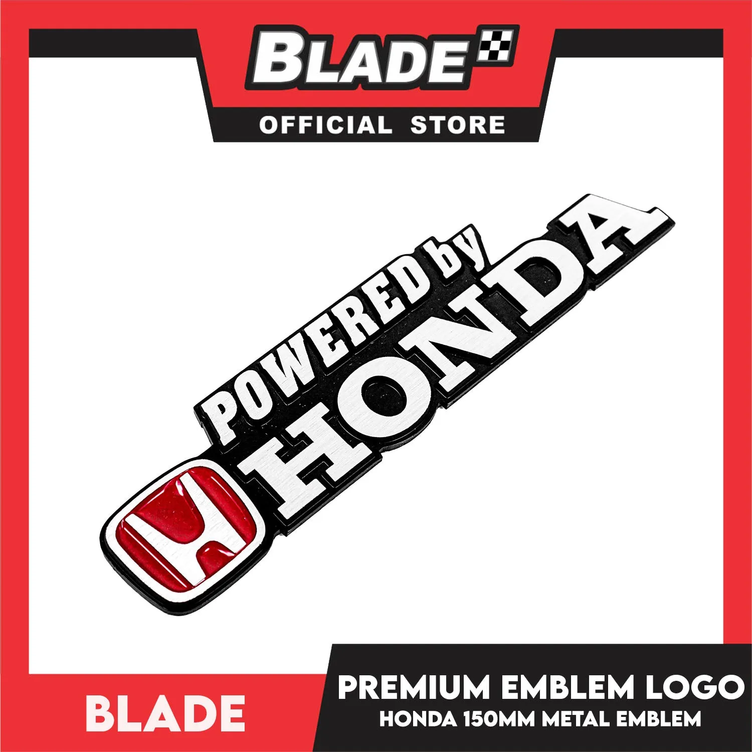 Auto Car Emblem Premium Logo Badge Sticker Decals for Honda Civic CRV Jazz (Powered by Honda Logo) Metal Emblem
