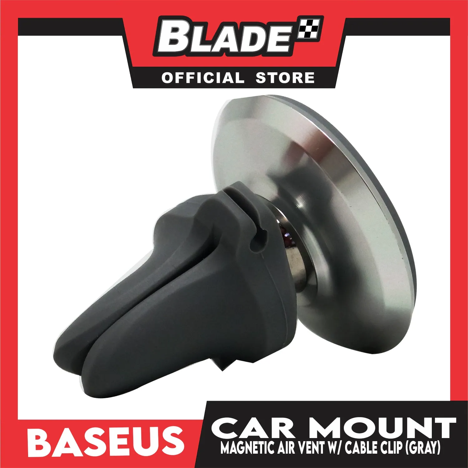Baseus Car Mount Holder Magnetic Air Vent with Cable Clip SUGX-A0S ( Gray )