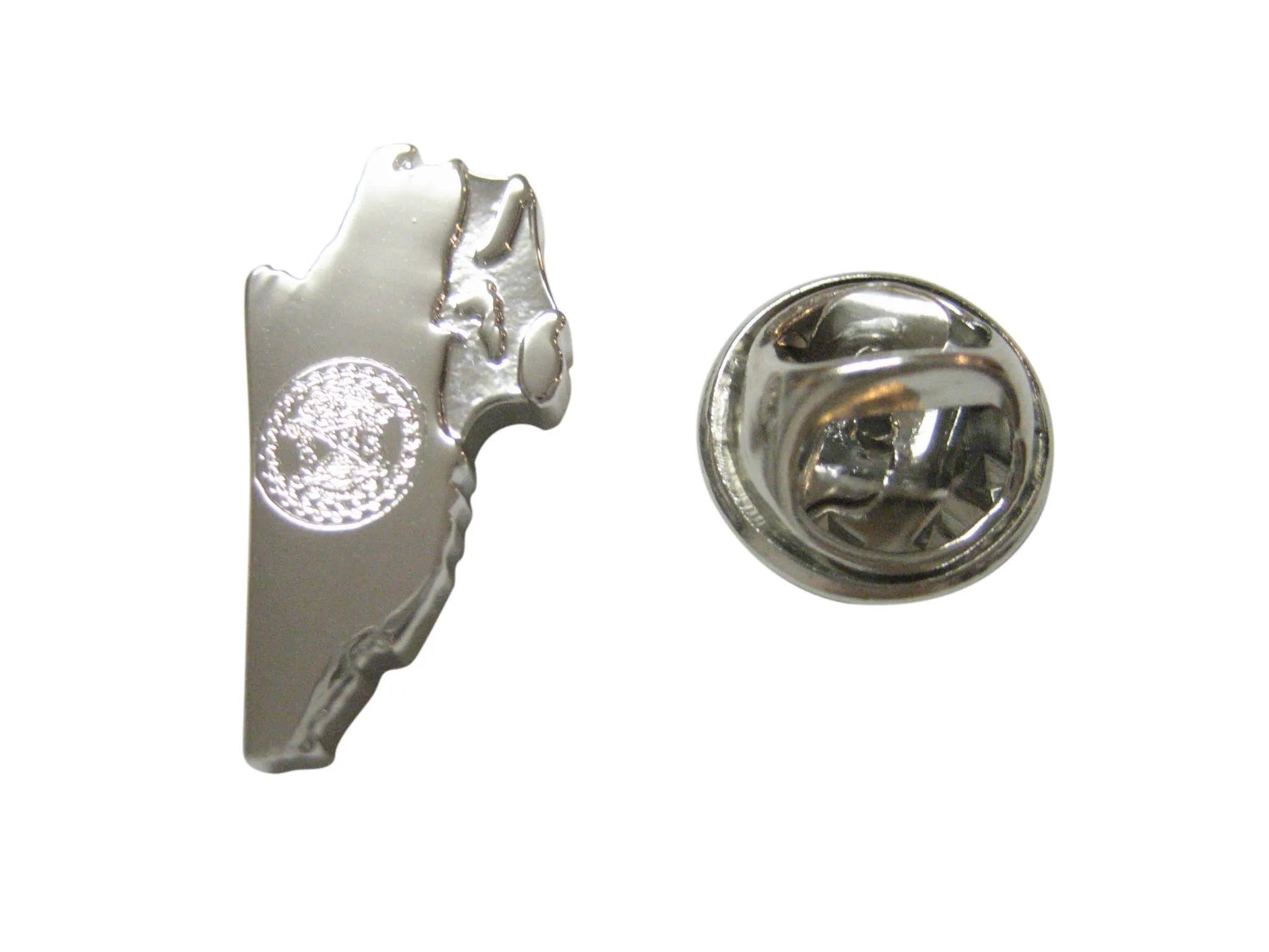 Belize Map Shape and Flag Design Lapel Pin
