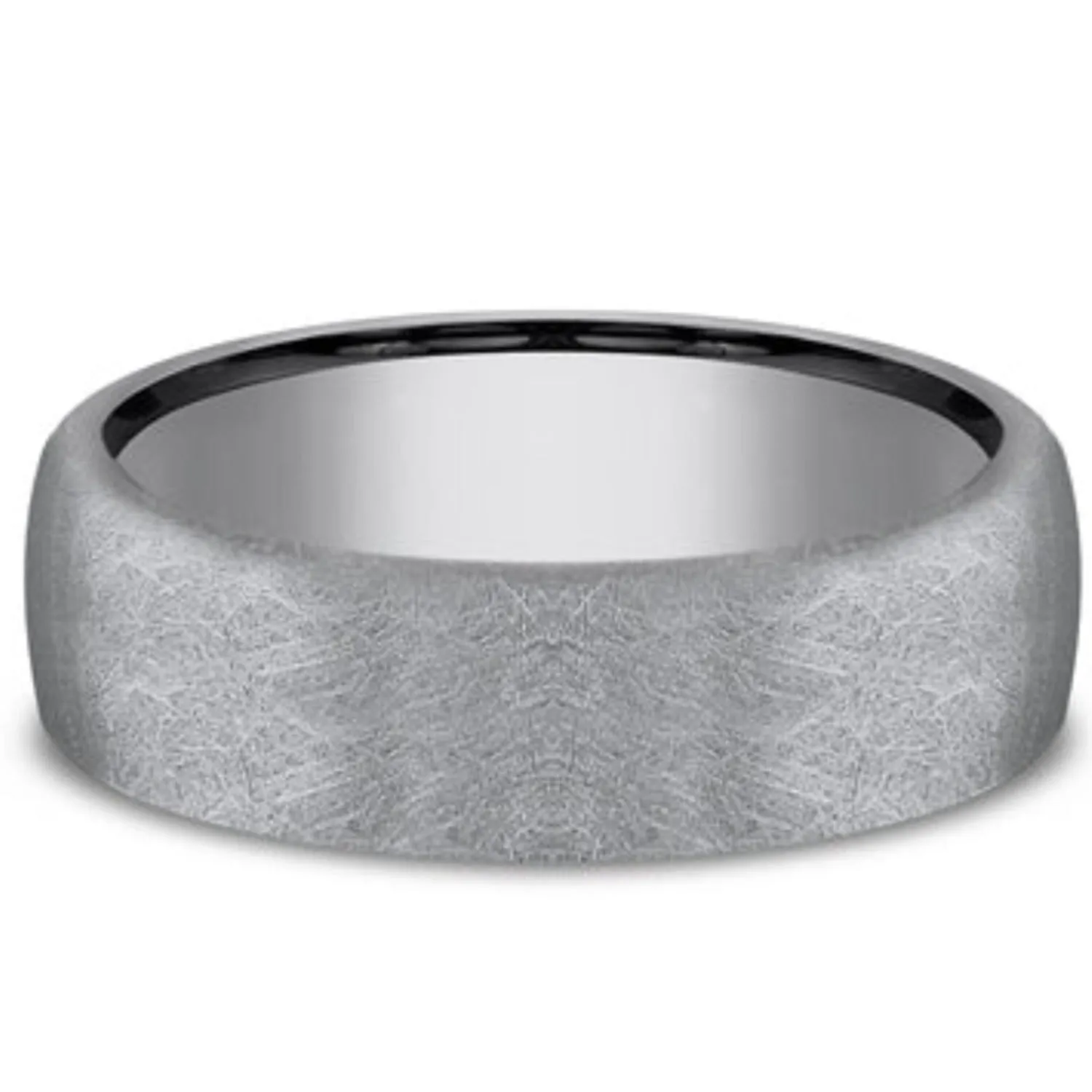 Benchmark "Tantalum" Stone Finish Comfort Fit Grey & Black Wedding Band