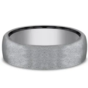 Benchmark "Tantalum" Stone Finish Comfort Fit Grey & Black Wedding Band