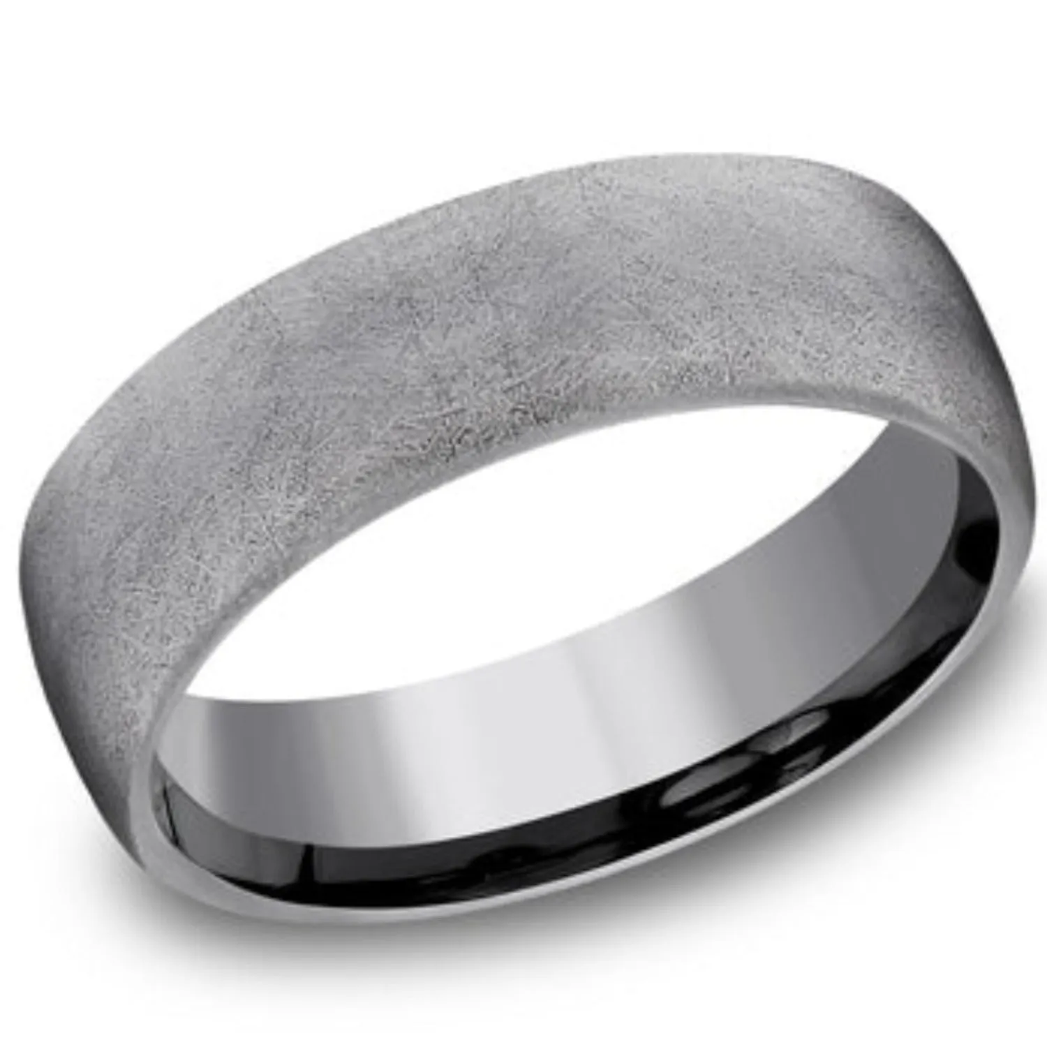 Benchmark "Tantalum" Stone Finish Comfort Fit Grey & Black Wedding Band