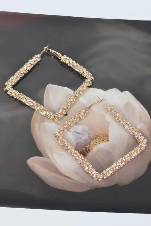 Big Square Glitter Earrings