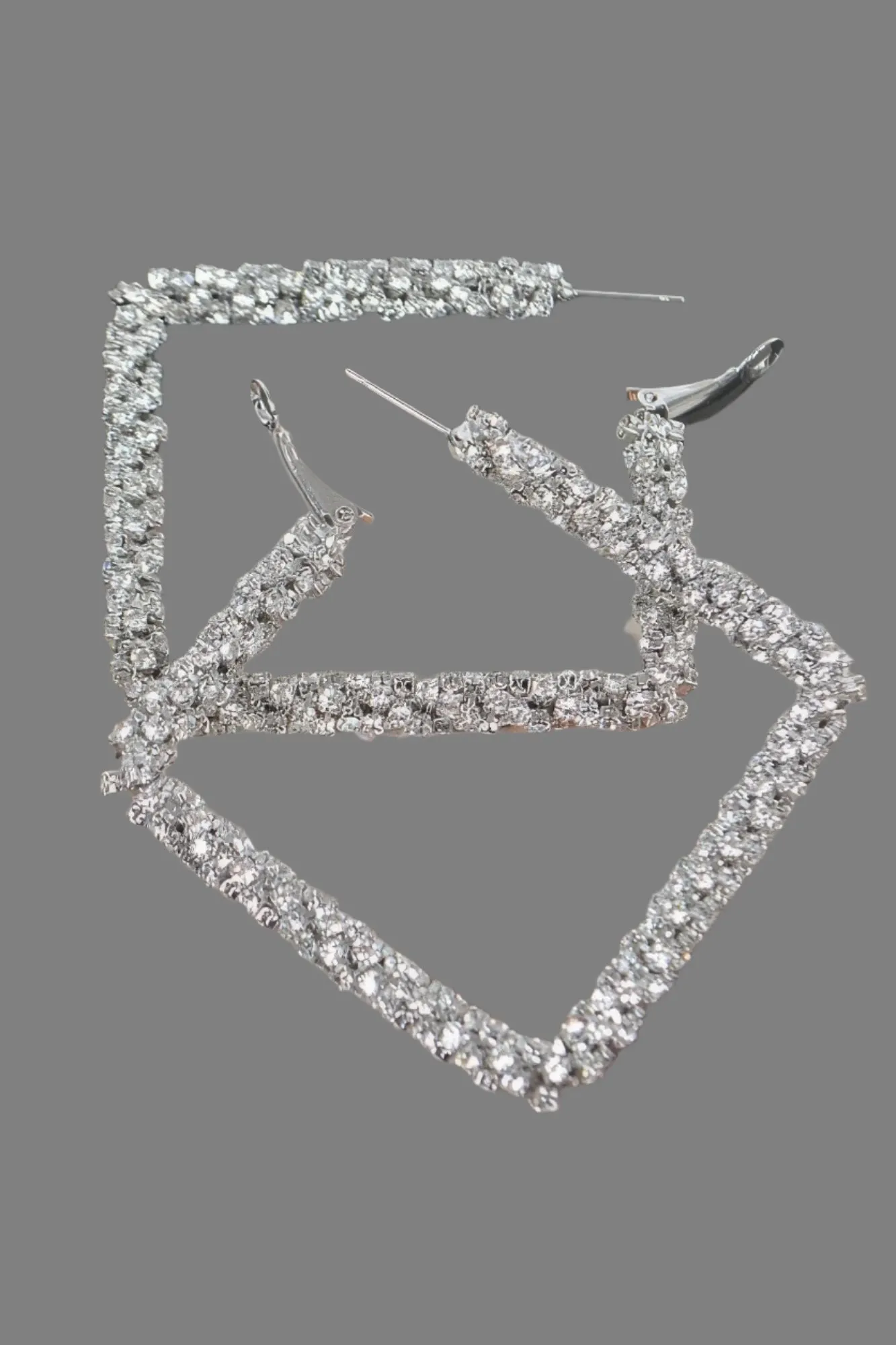 Big Square Glitter Earrings
