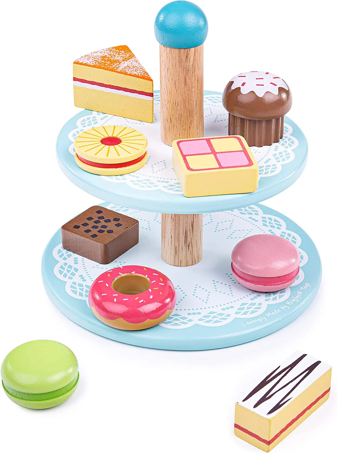 Bigjigs Cake stand with 9 cakes