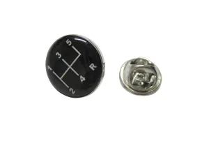 Black Gear Shift Lapel Pin