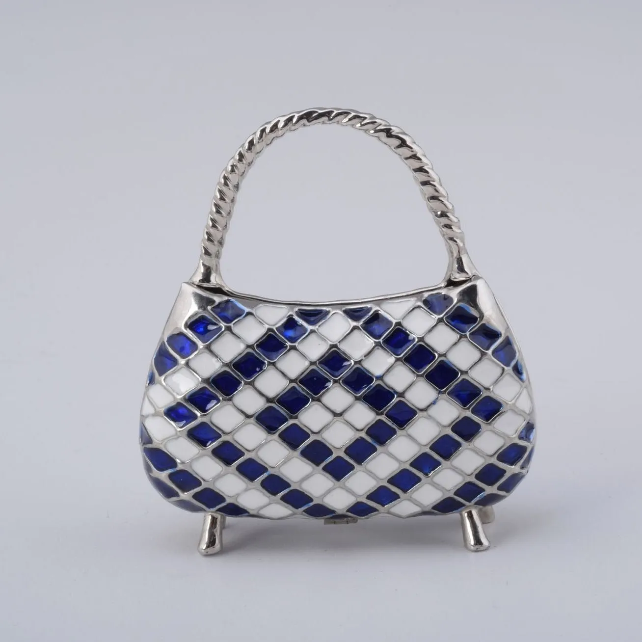 Blue & White Woman Bag Trinket Box