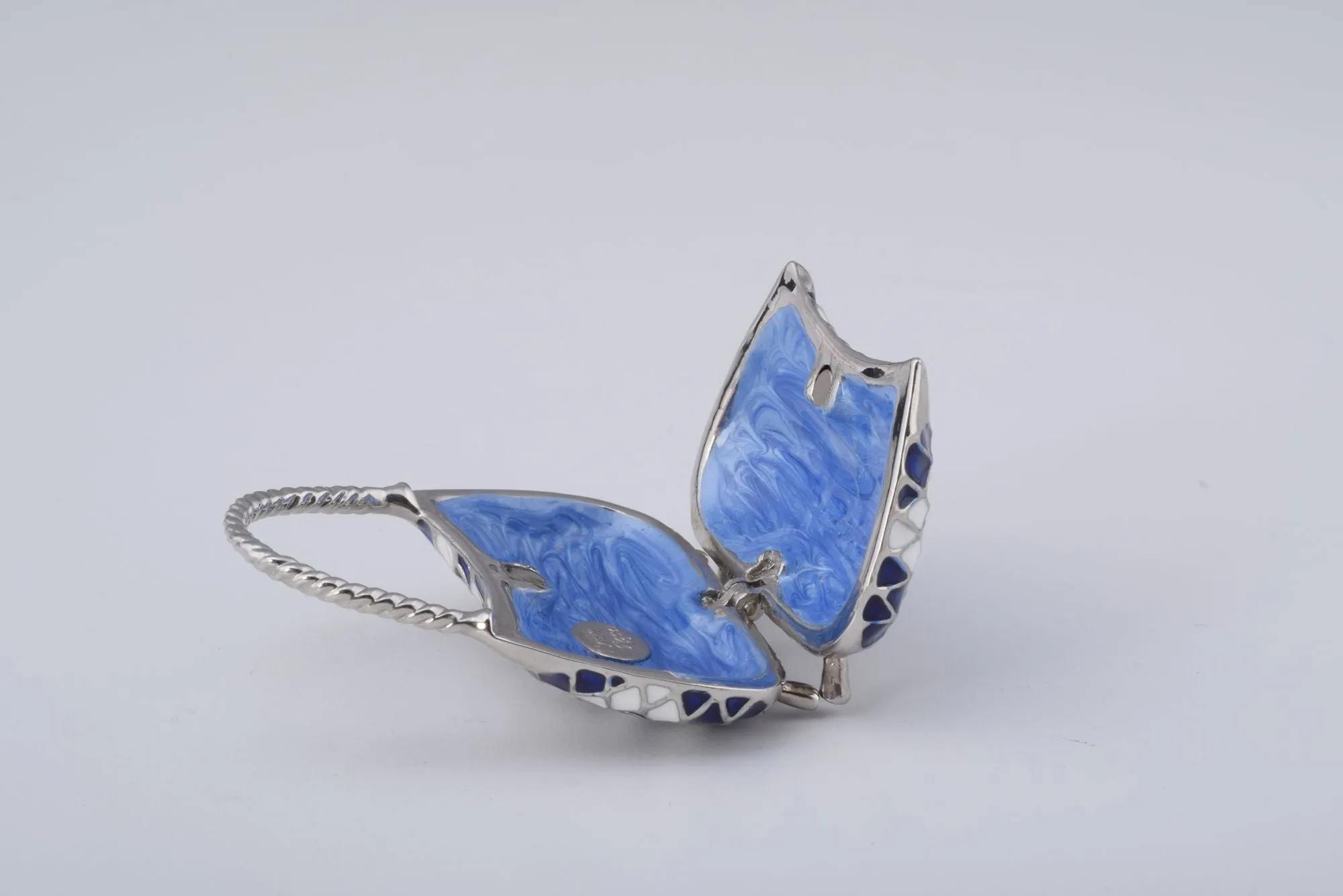 Blue & White Woman Bag Trinket Box
