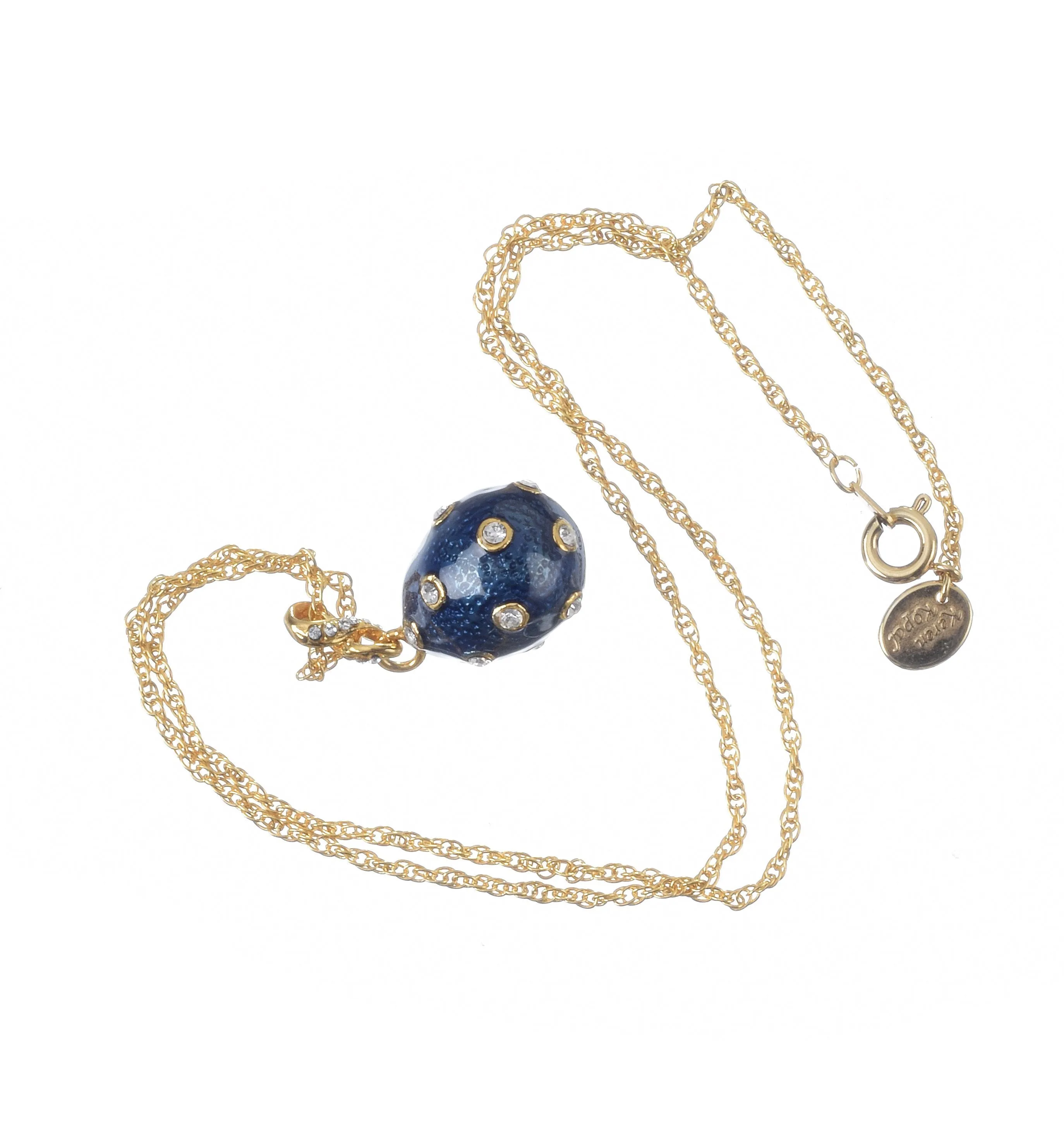 Blue Egg Pendant Gold Necklace