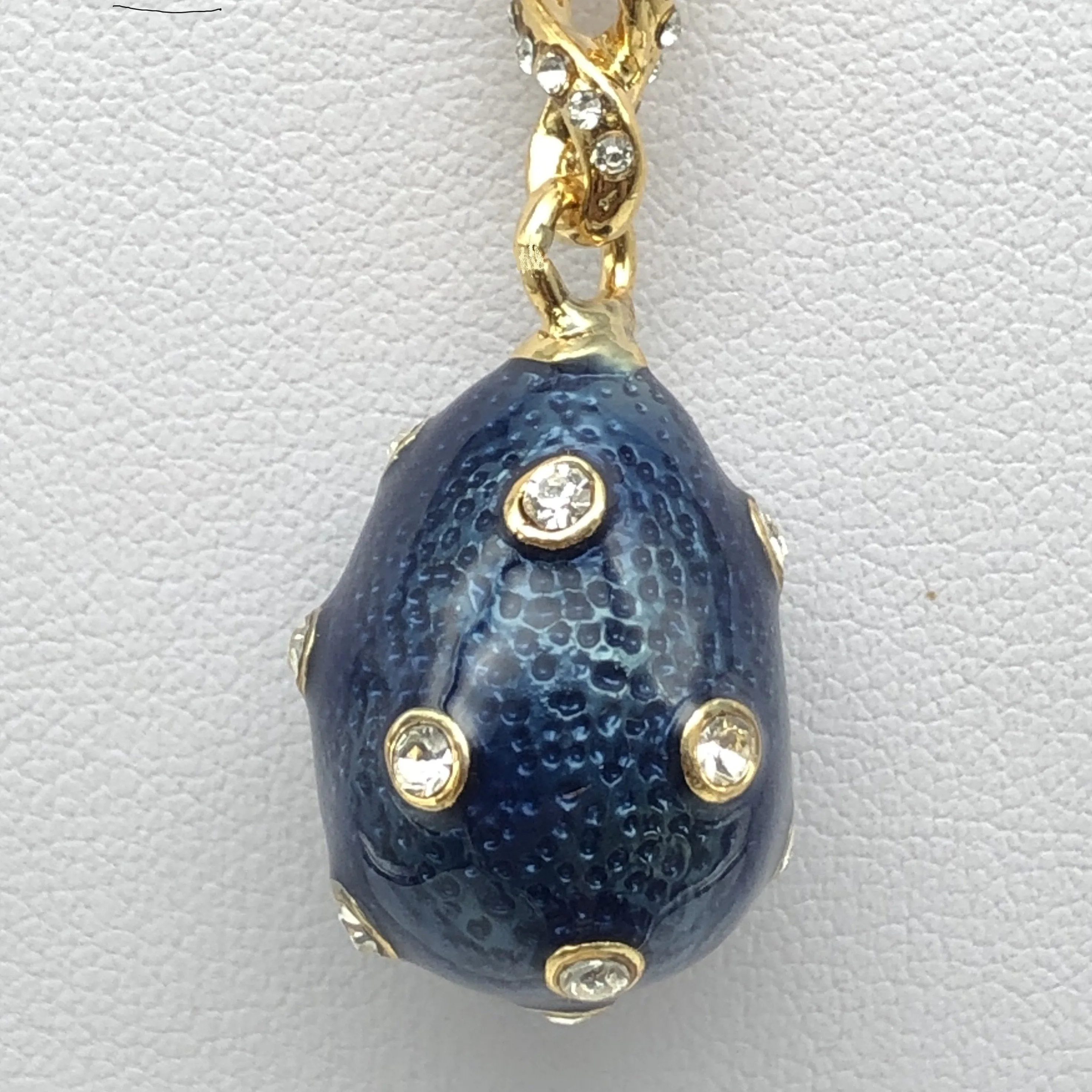 Blue Egg Pendant Gold Necklace